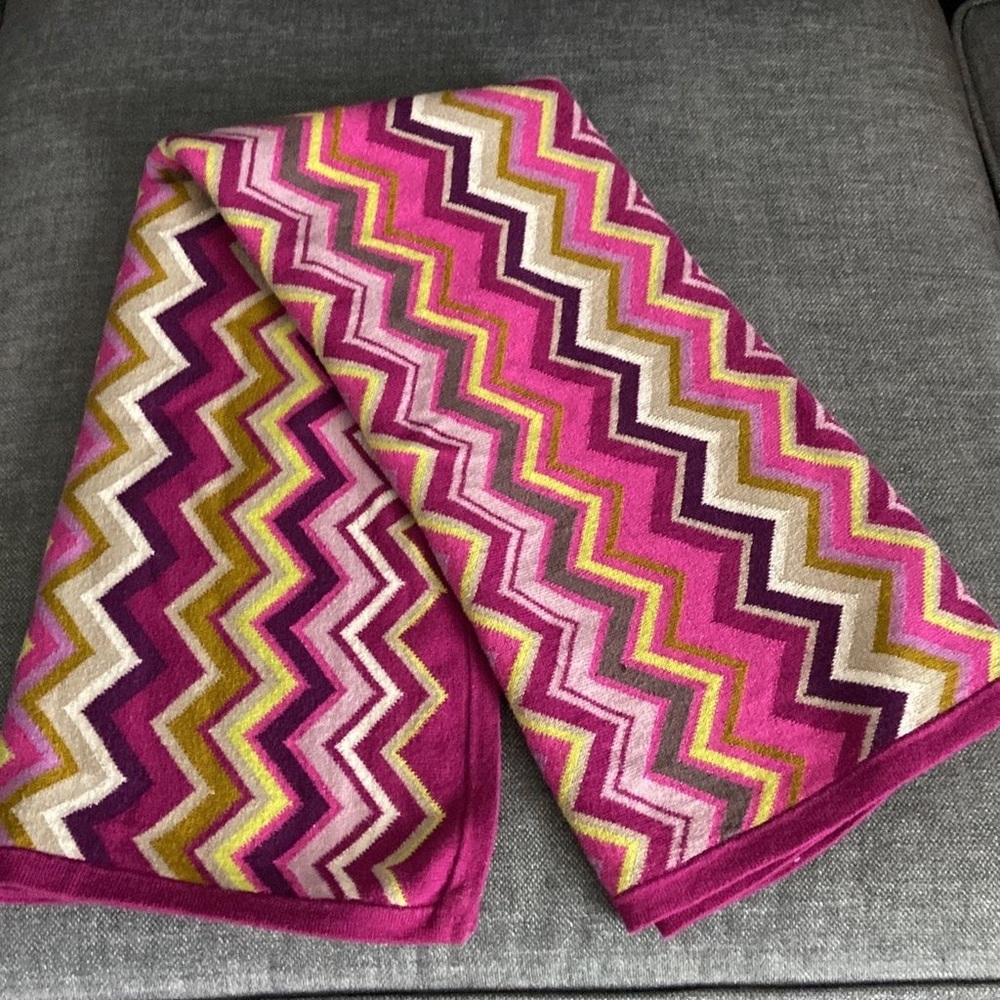 Missoni for Target Infant Baby Blanket - Rose Purple Silver Multi Chevron